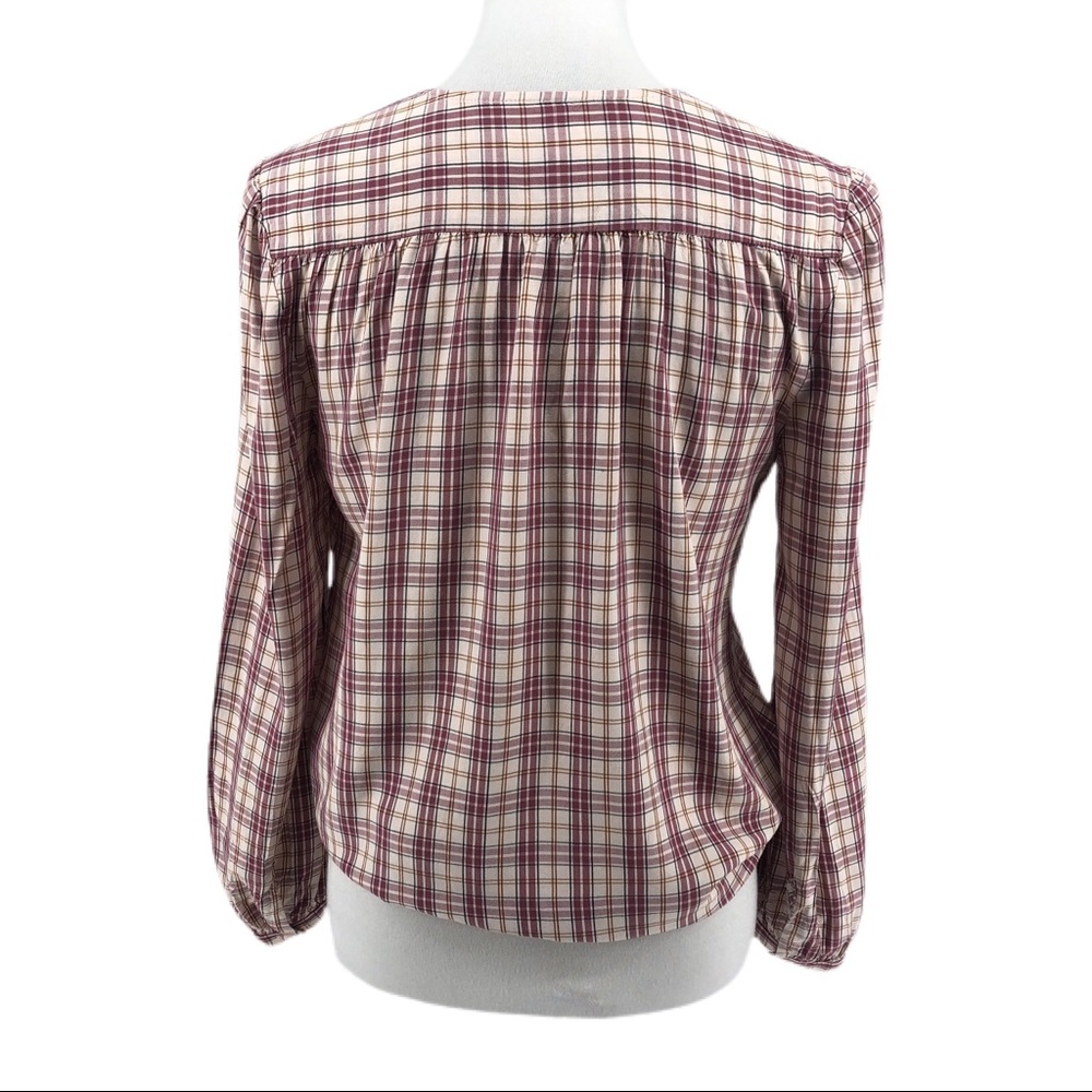 Treasure & Bond Red Checkered Long Sleeve Blouse - Picture 4 of 7